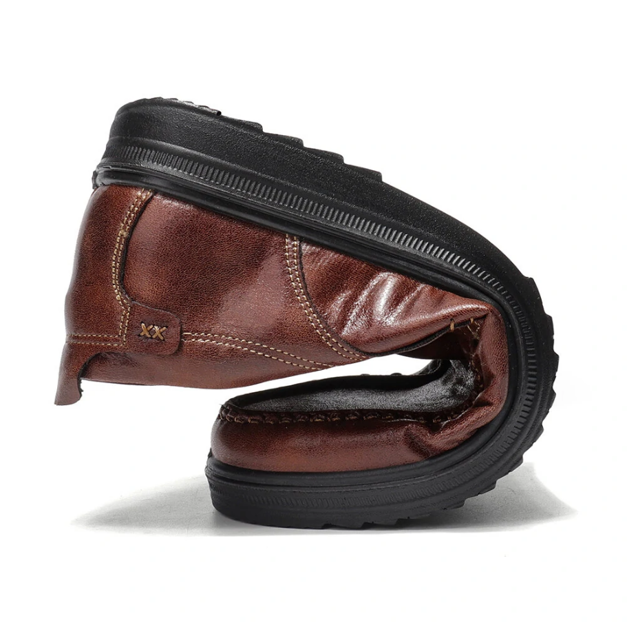 Men's Premium Leather Lightweight Comfy Casual Slip-on Loafers