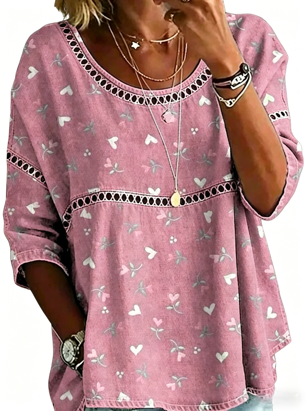 Women's Casual Loose Fit Denim Top
