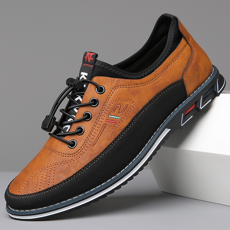 Genuine leather tendon sole non-slip wear-resistant fashionable men's shoes