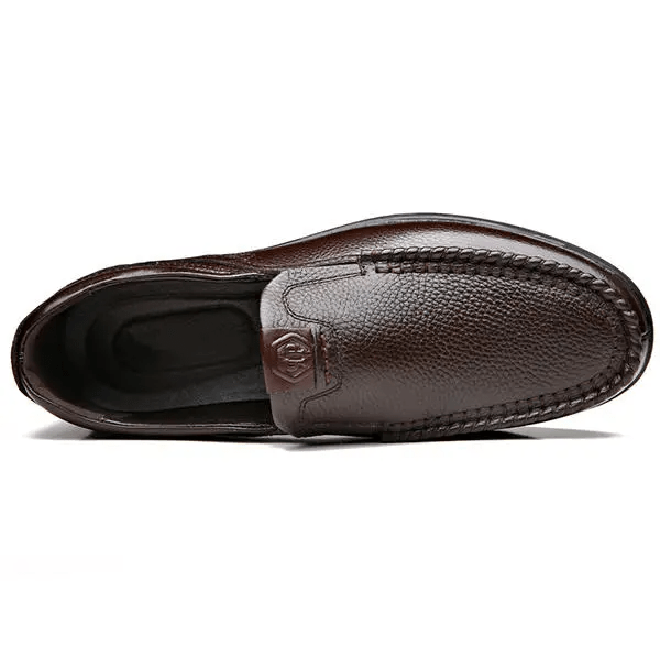 Men's Genuine Leather Soft Insole Casual Business Slip On Loafers
