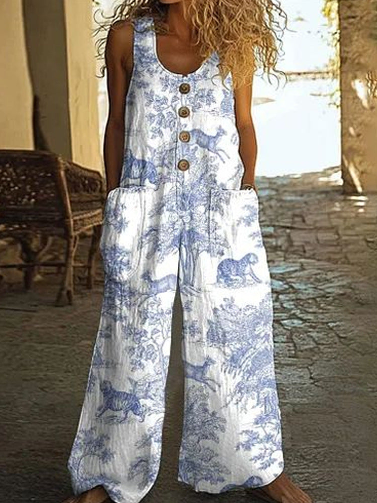Women's Loose Sleeveless Jumpsuit