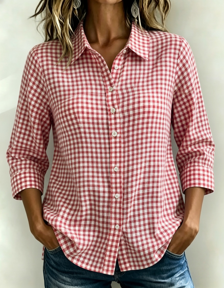 New Arrivals🔥 Women's Plaid Button-Front Shirt