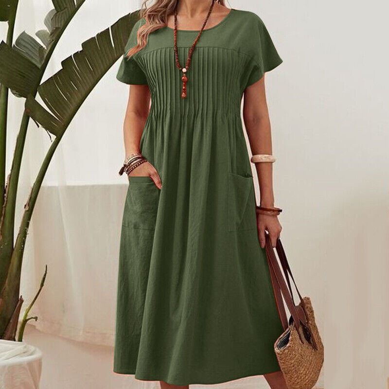 Summer A-line draped dress