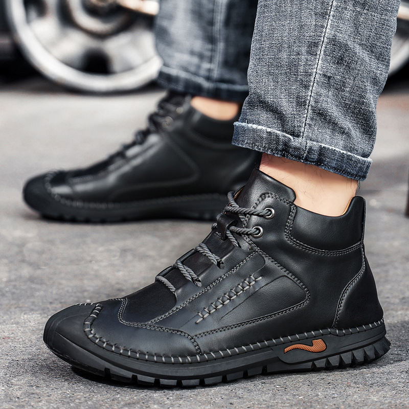 Stitched Hand-Sewn Cowhide Medical Shoes - Increase Muscle Relaxation