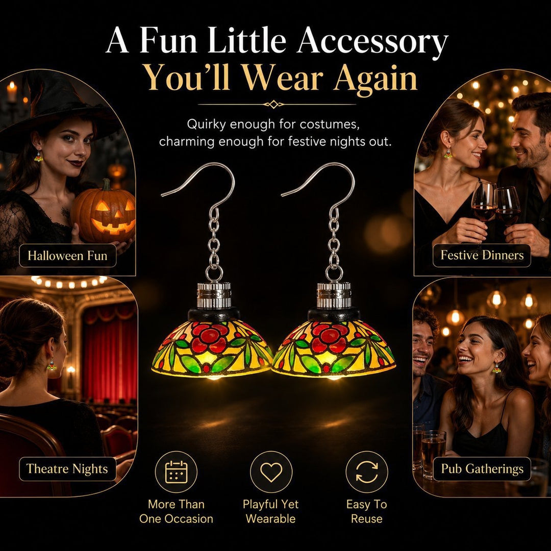 Vintage Light-Up Chandelier Earrings — Mini LED Statement Pair