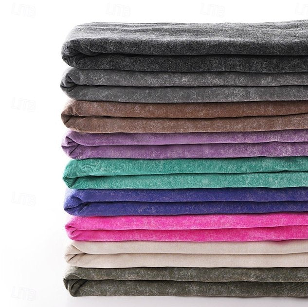 Women's 100% Cotton T Shirt Shirt Vintage Washed Tops Tee Top