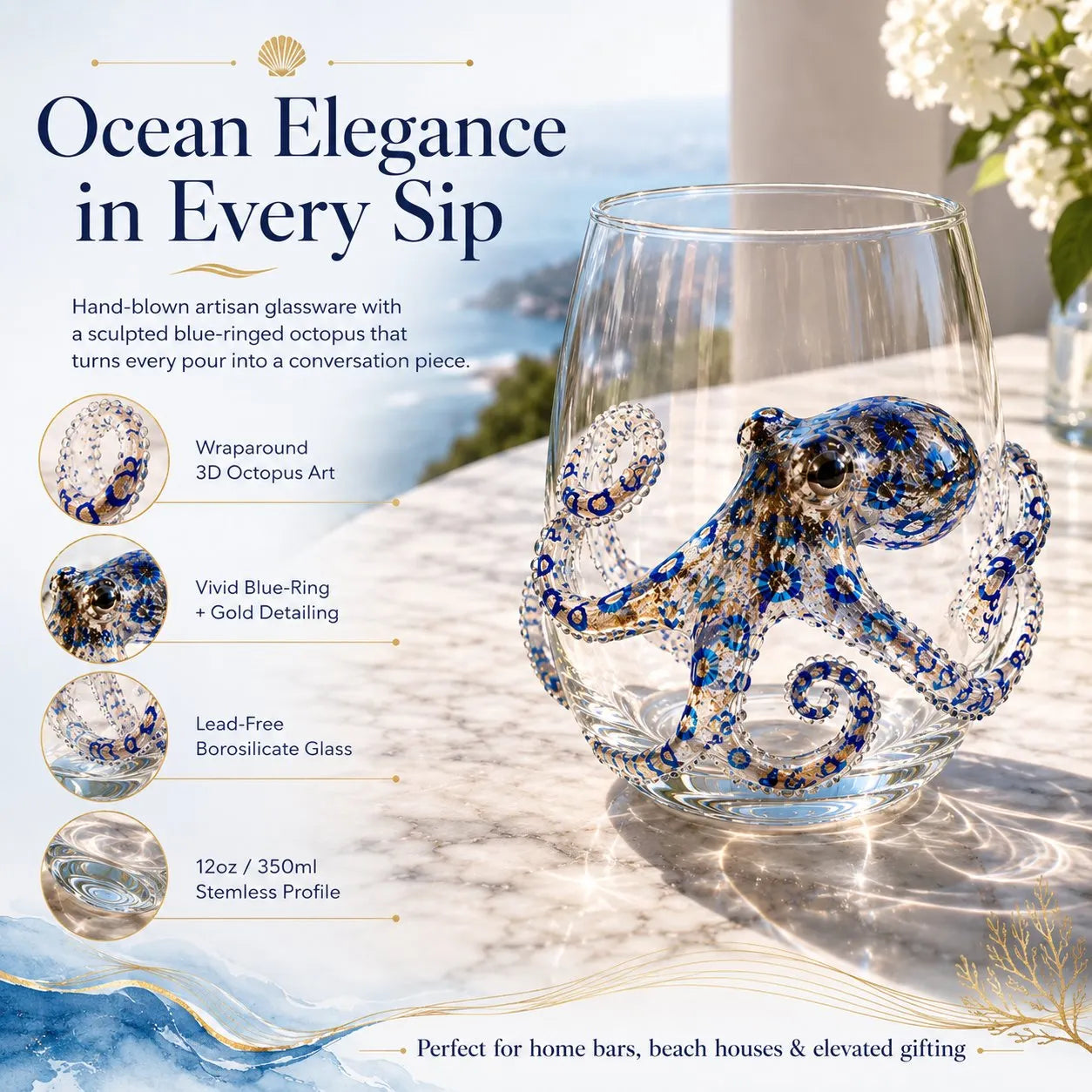 🔥 Last Day 49% OFF – 🌊 3D Ocean Animal Glassware Collection