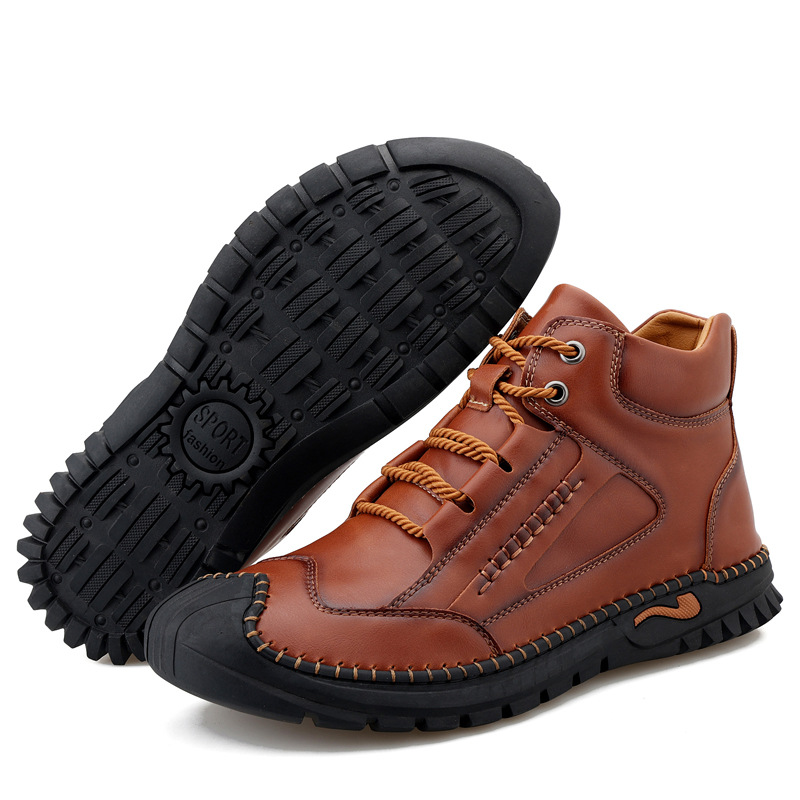 Stitched Hand-Sewn Cowhide Medical Shoes - Increase Muscle Relaxation