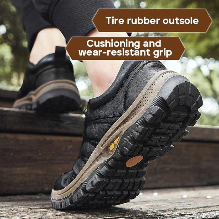 Men's non-slip outdoor leather British casual hiking shoes - Relieve Foot Pain