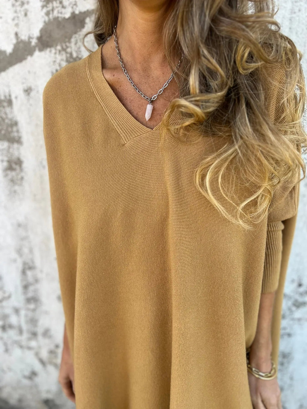 Knitted Loose Bat Top