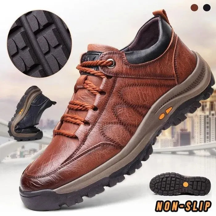Men's non-slip outdoor leather British casual hiking shoes - Relieve Foot Pain