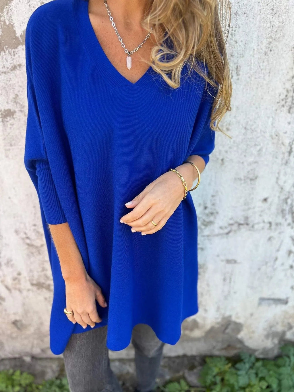 Knitted Loose Bat Top