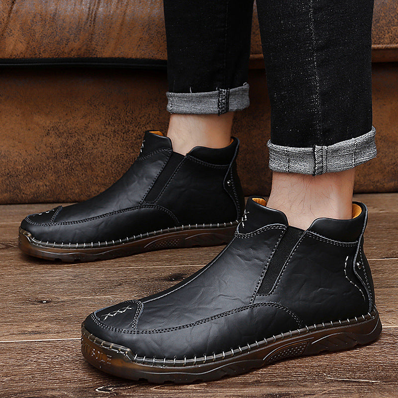 Men's Outdoor Casual Handmade Cowhide Boots