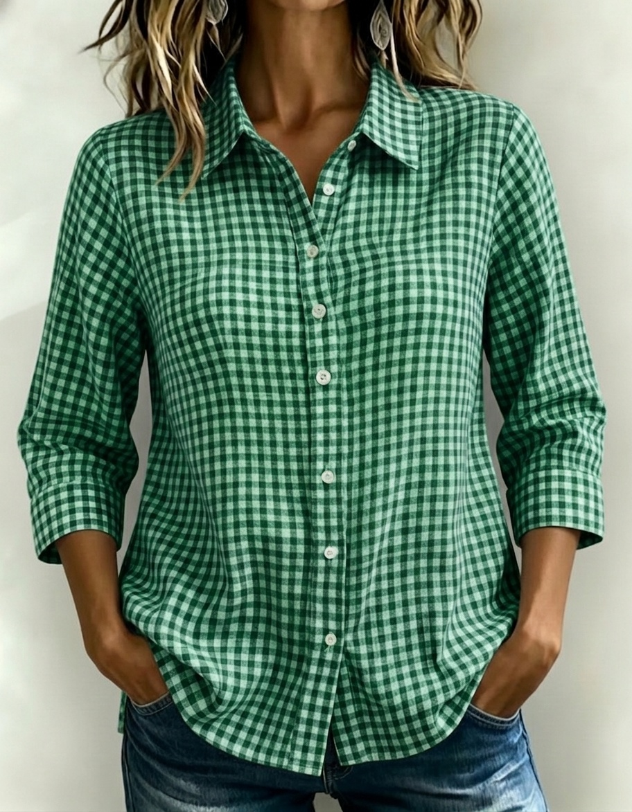 New Arrivals🔥 Women's Plaid Button-Front Shirt