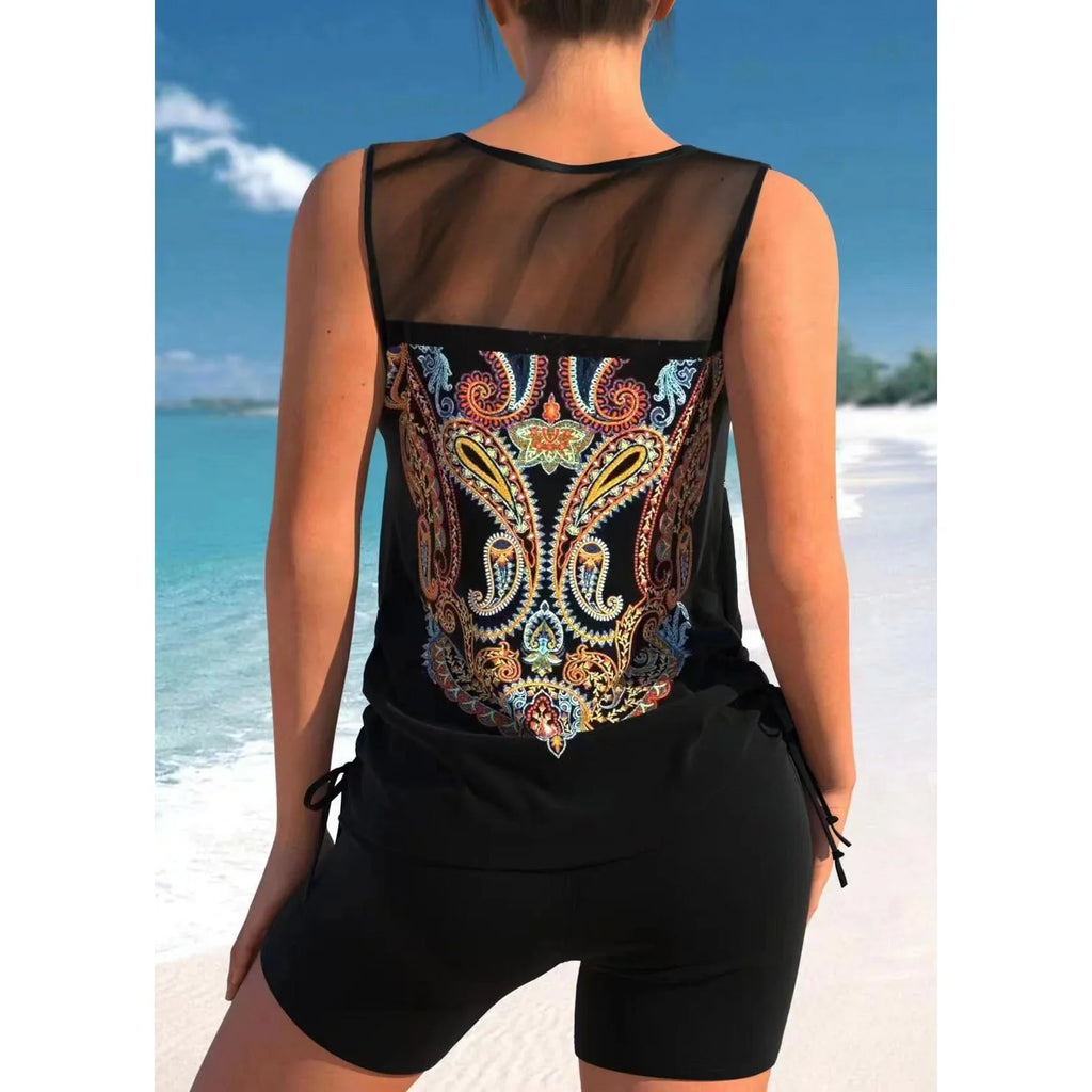 Paisley Print Tankini Set | Women's Boho Beachwear