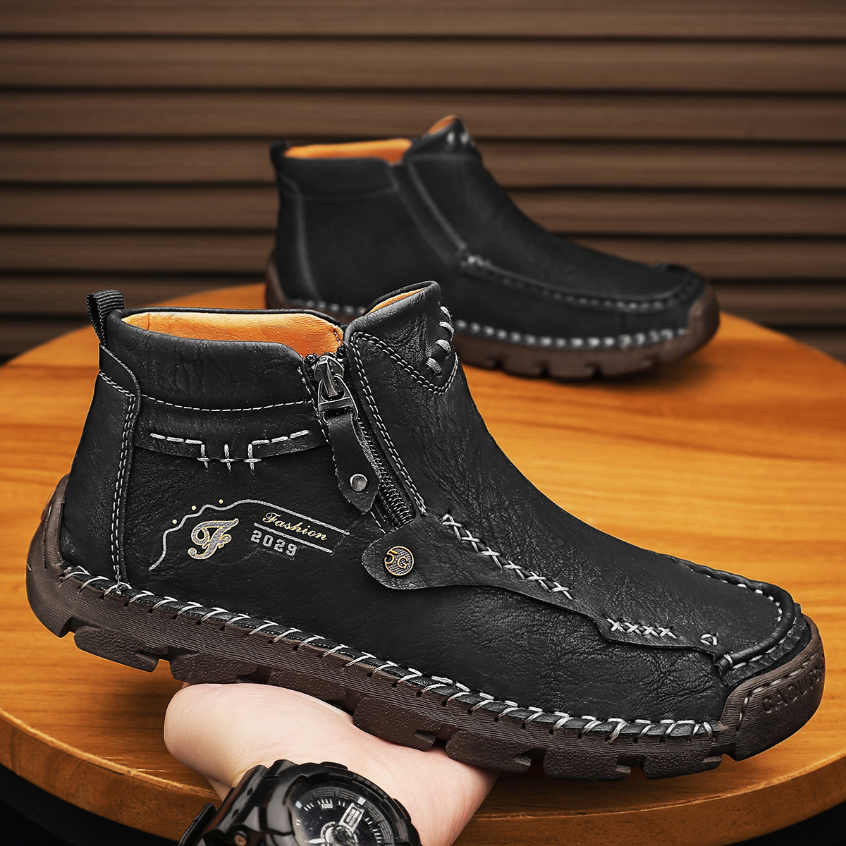 Men's Casual Handmade Leather Boots