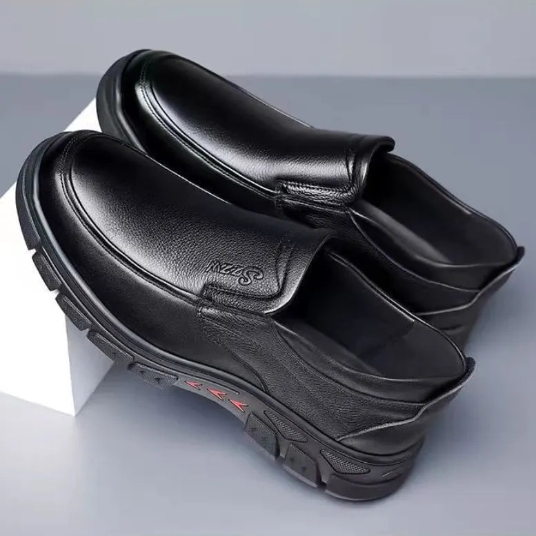Men's Genuine Leather Comfy Casual Arch Support Slip-On Loafers