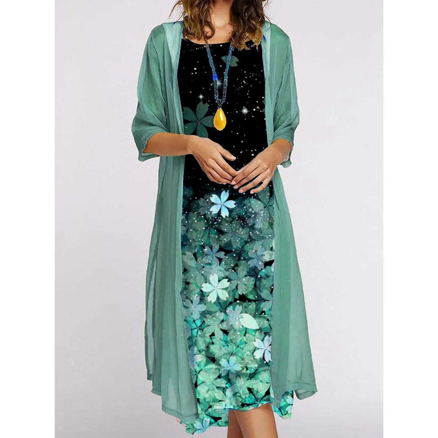 two-piece set with floral print