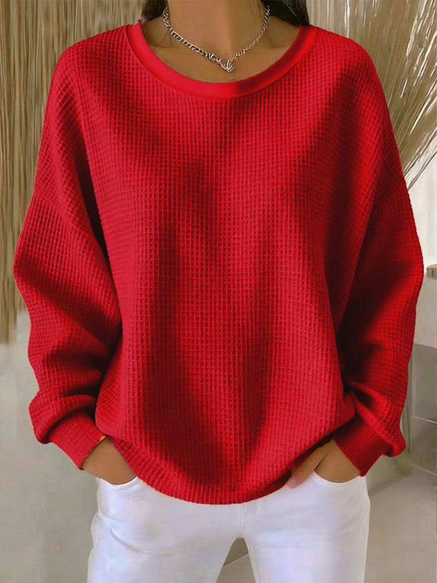 Plain Loose Casual Crew Neck T-Shirt