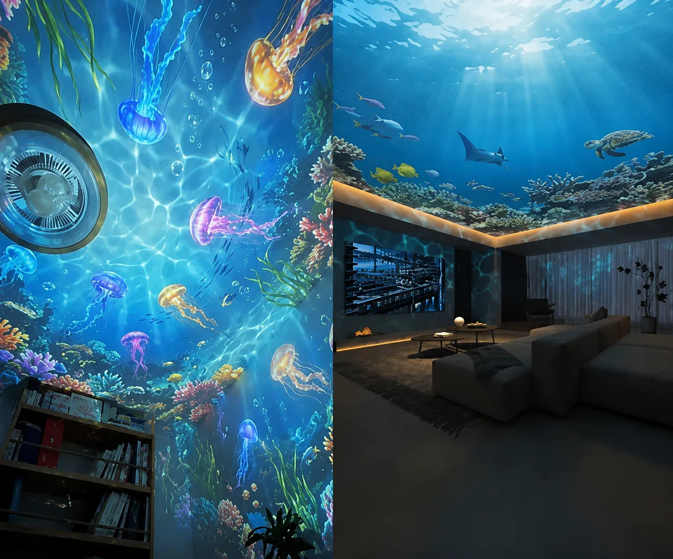 Smart Holographic Ocean & Galaxy & Forest 5D Projector