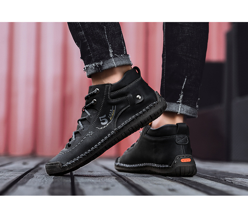 Men's Two Wear Retro Outdoor Casual High-top Boots Casual Sneakers