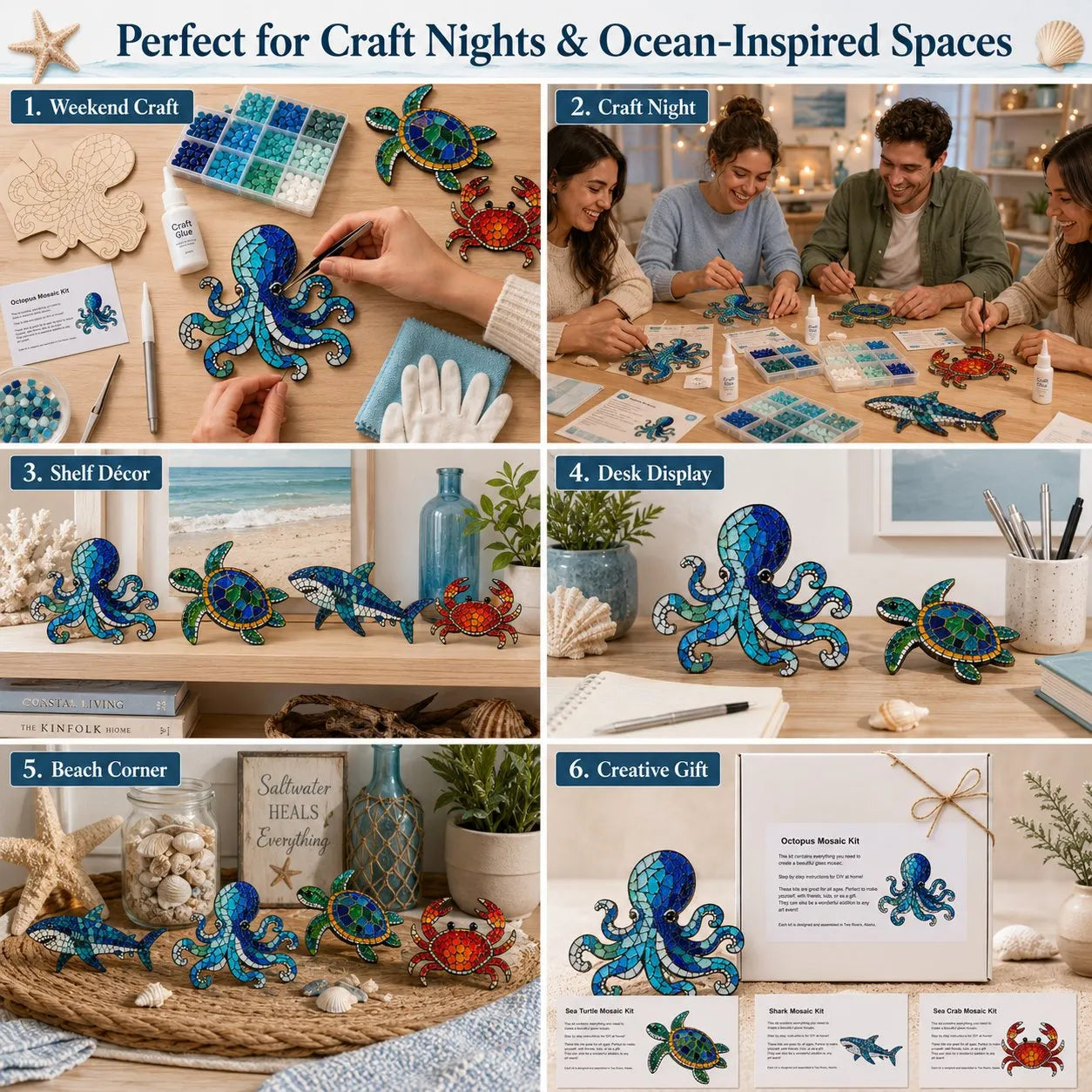 🔥 LAST DAY 59% OFF – 🌊 Octopus Mosaic Kit | Beginner-Friendly DIY Glass Craft with Step-by-Step Instructions