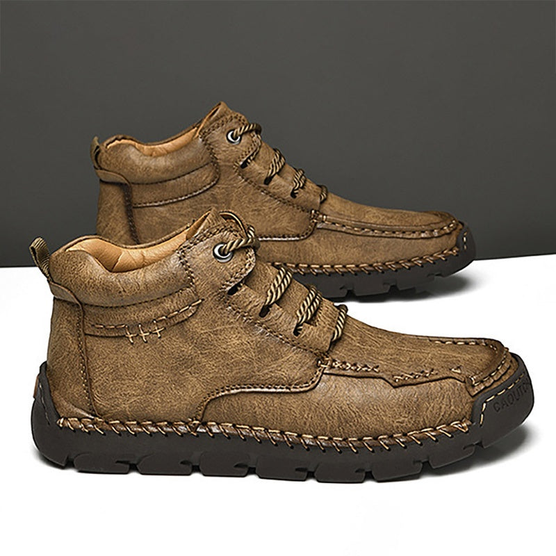 Men's Hand-Sewn Wear-Resistant Waterproof Cowhide Shoes