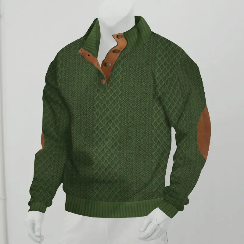 Mens Corduroy Sweatshirts Casual Fashion Long Sleeve Stand Collar Henley Shirt Loose Vintage Fall Pullover Streetwear
