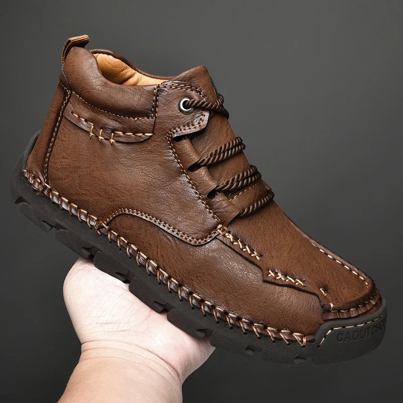 Men's Hand-Sewn Wear-Resistant Waterproof Cowhide Shoes