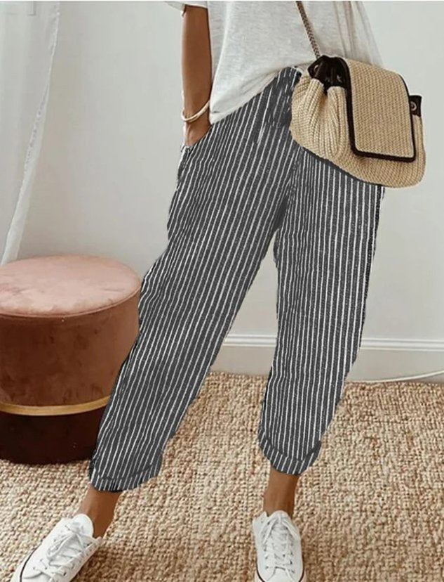 Women's vertical striped trousers