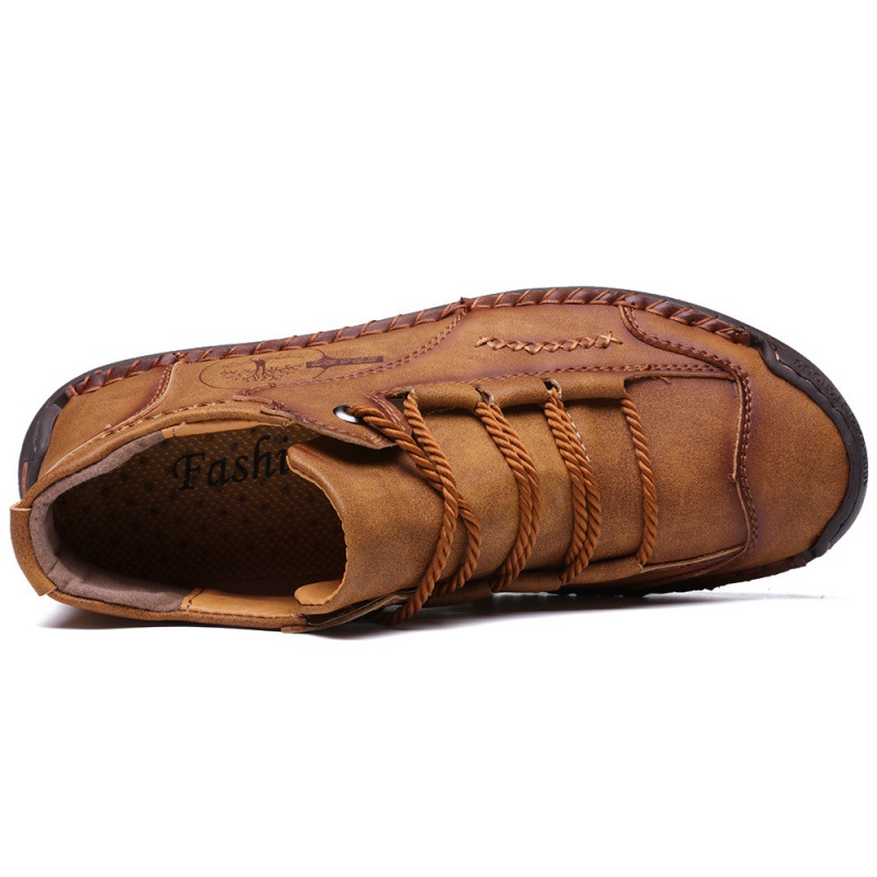 Genuine leather non-slip and wear-resistant hand-sewn high-top men's boots