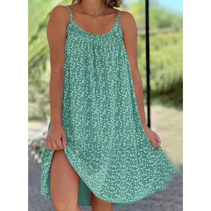 Women's Floral Print Spaghetti Strap Mini Dress