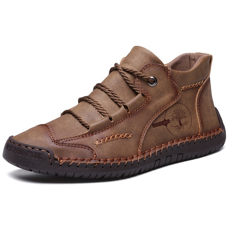 Genuine leather non-slip and wear-resistant hand-sewn high-top men's boots