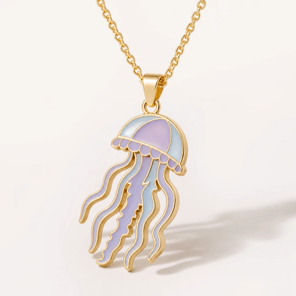 Beach Themed Marine Animal Pendant Bracelets Colorful Enamel Thin Chain Multi-Design Ocean Bracelets Daily Wear