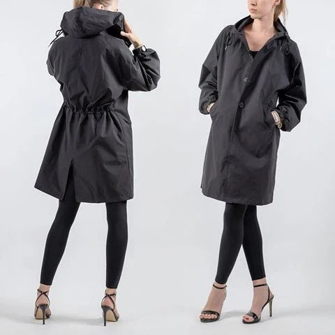 Women's Loose Fit Waterproof Trench Jacket
