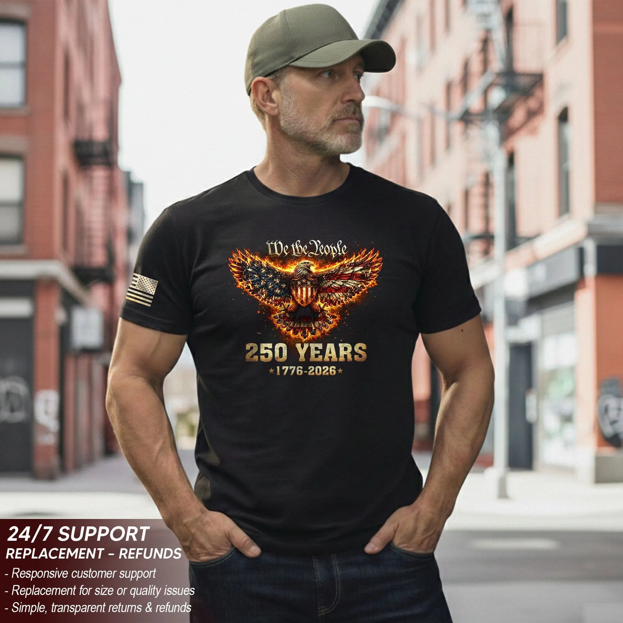 USA 250th Anniversary 250 Years Shirt 1776-2026 American Eagle We The People
