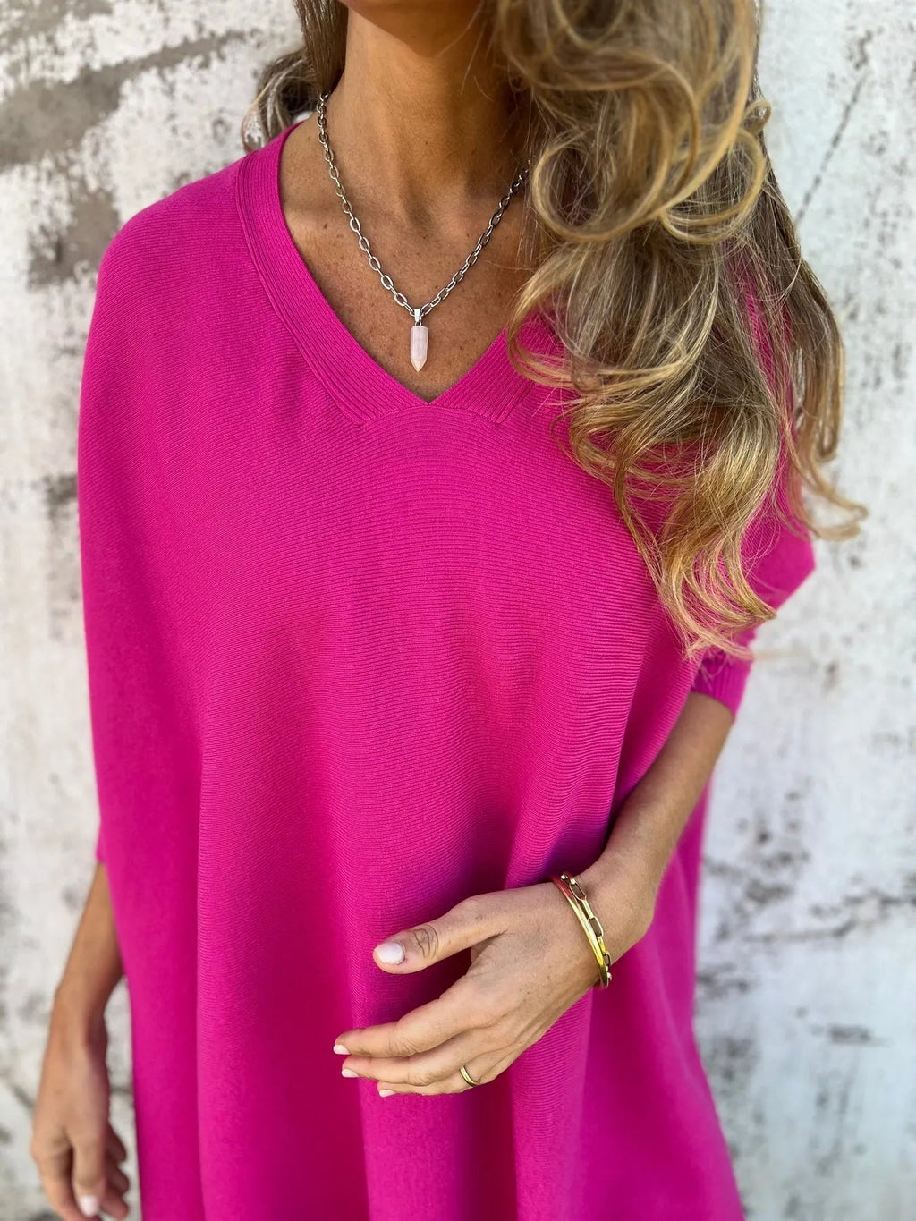 Knitted Loose Bat Top