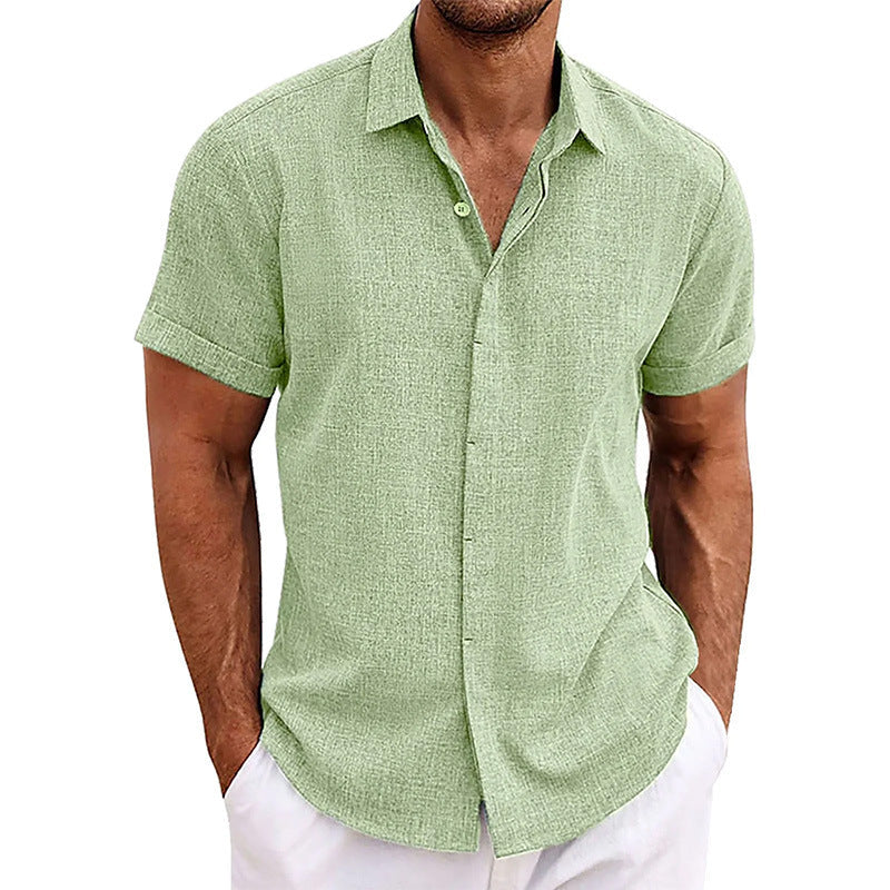 Short-sleeved Cotton Linen Shirt
