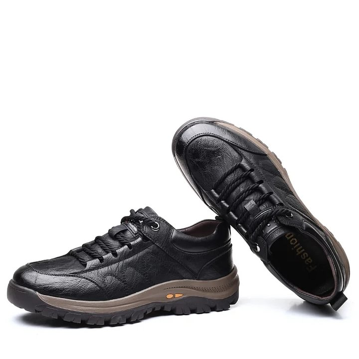 Men's non-slip outdoor leather British casual hiking shoes - Relieve Foot Pain