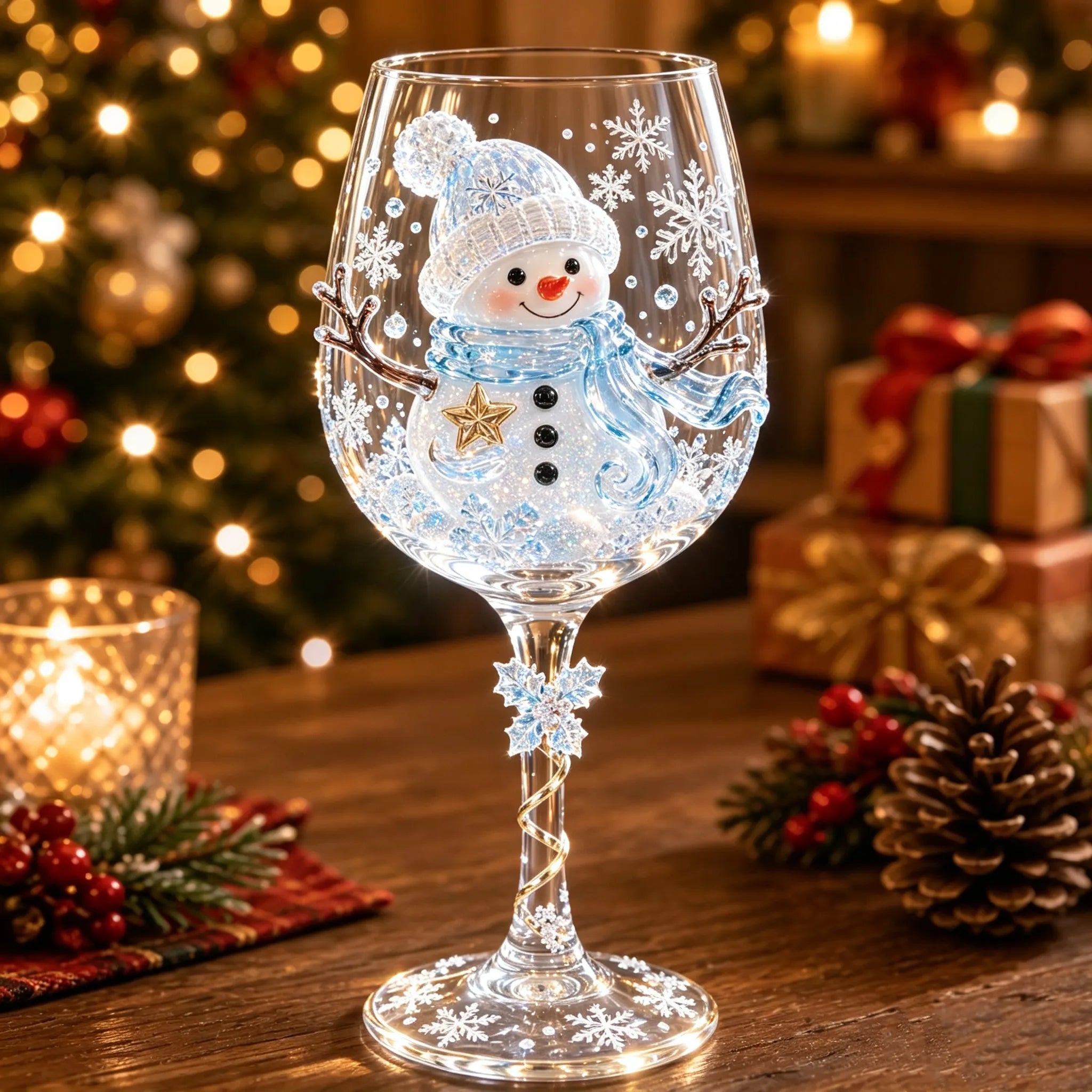Christmas 3D Wine Glass Collection Gift Box Set