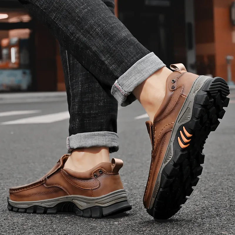 Men's Comfortable Casual Genuine Leather Slip On Loafers