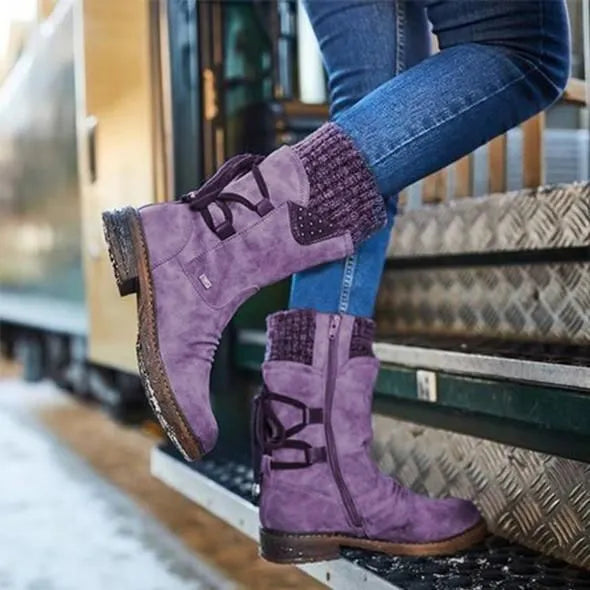 2022 WINTER WARM BACK LACE UP SNOW BOOTS