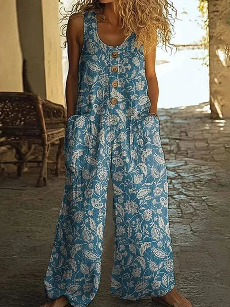 Women's Loose Sleeveless Jumpsuit