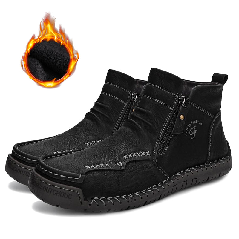 Men's Hand-sewn Cowhide Boots Comfortable Waterproof And Non-slip