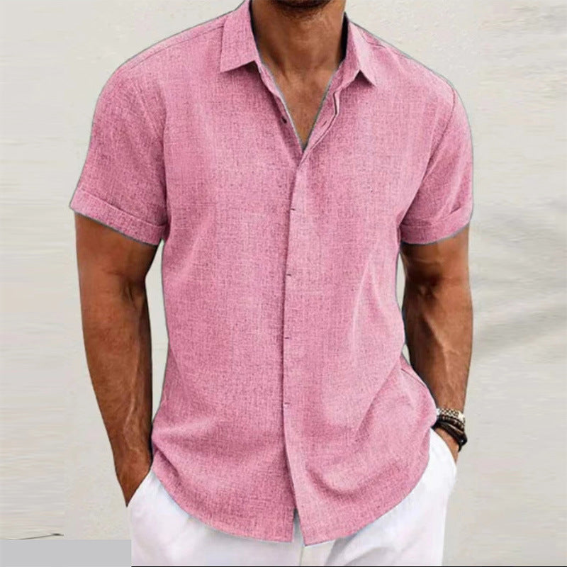 Short-sleeved Cotton Linen Shirt