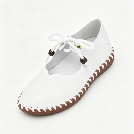 Vintage British Round Toe Women's PU Leather Shoes