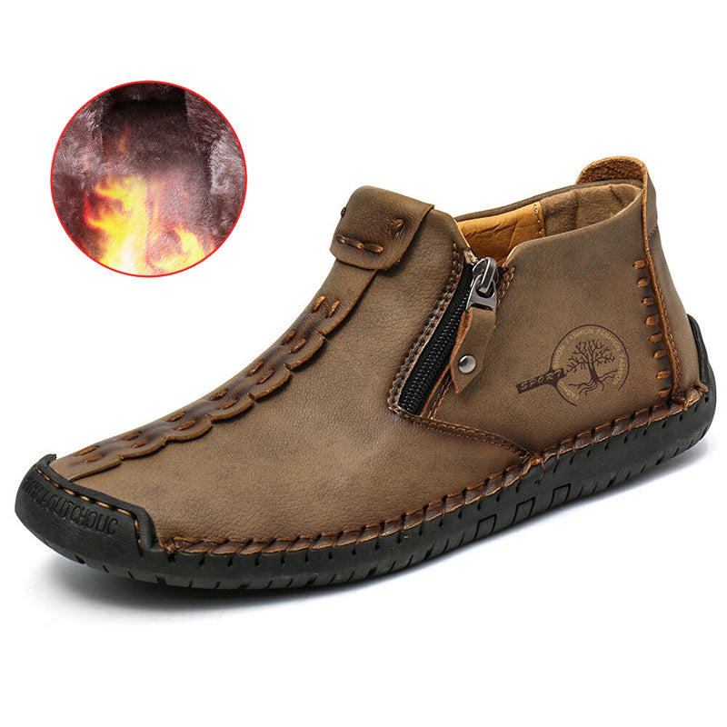 Autumn And Winter New Style Large Size Men's Shoes, Outdoor Casual Men's Tooling Boots, Hand-sewn Sets Of Foot Mid-cut Leather Boots
