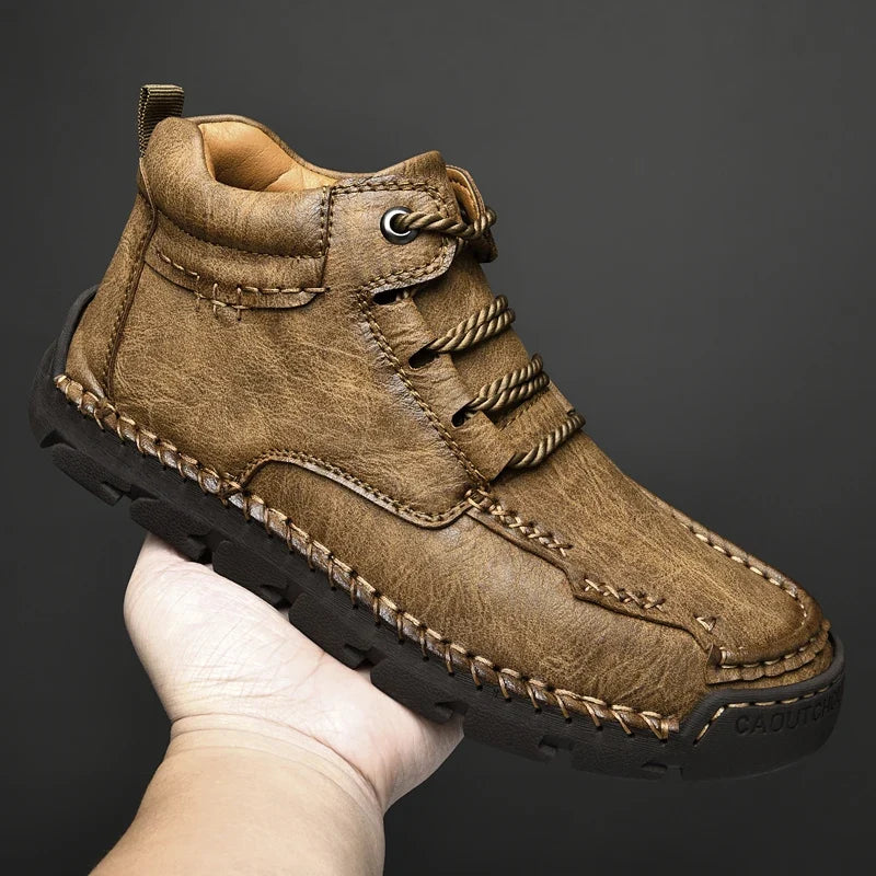 Men's Hand-Sewn Wear-Resistant Waterproof Cowhide Shoes