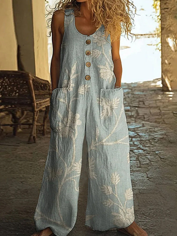 Women's Loose Sleeveless Jumpsuit
