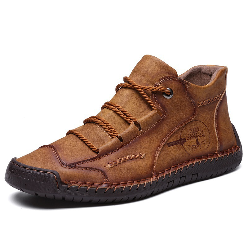 Genuine leather non-slip and wear-resistant hand-sewn high-top men's boots